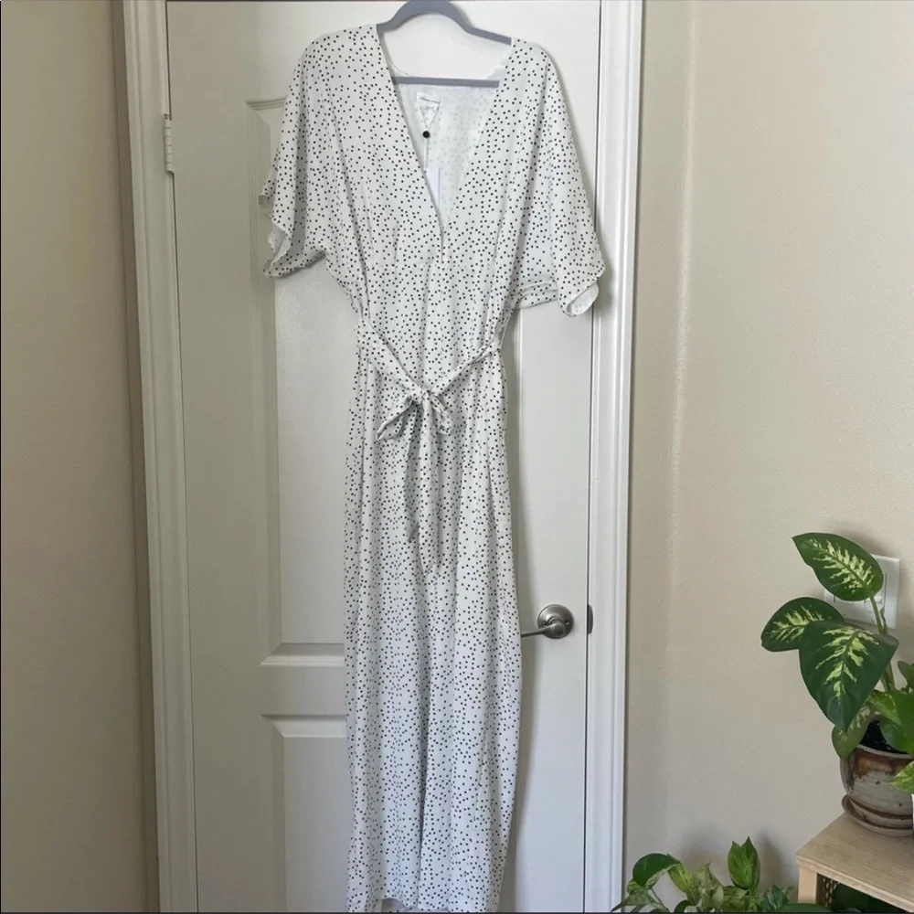 Lovers + Friends White Polka Dot V-Neck Jumpsuit - Picture 6 of 9